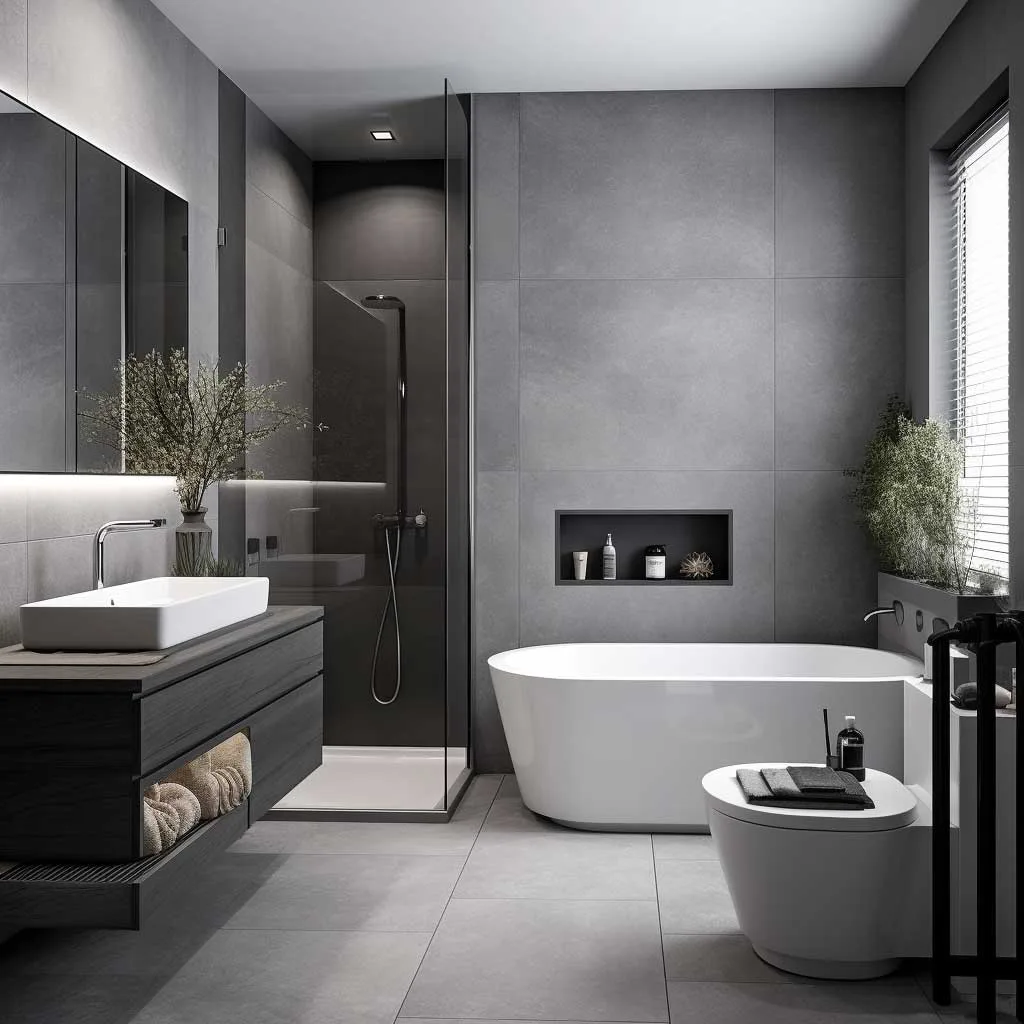 grey modern small bathroom Valparaiso